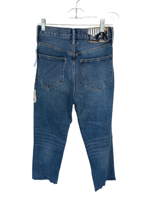 Driftwood Size 24 Dark Wash & Blue Cotton High Waist Patchwork Jeans Dark Wash & Blue / 24