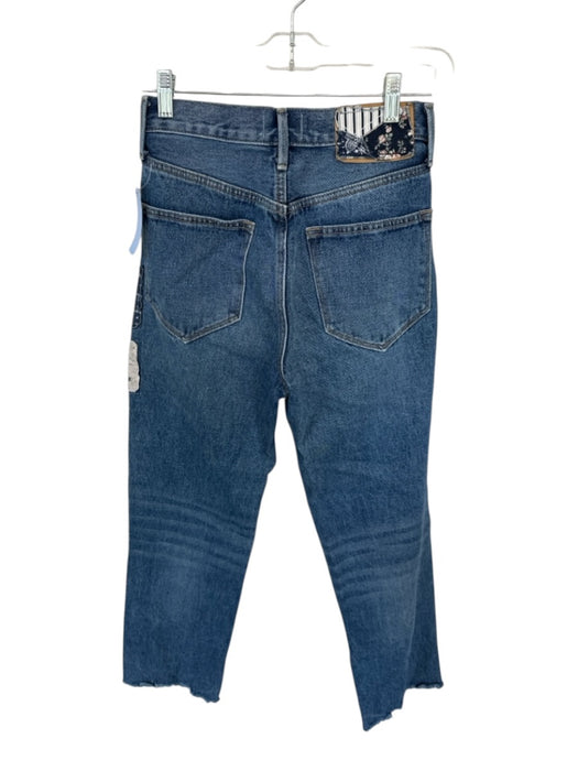 Driftwood Size 24 Dark Wash & Blue Cotton High Waist Patchwork Jeans Dark Wash & Blue / 24