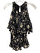 Polo Ralph Lauren Size 2 Black & Cream Silk Cold Shoulder Floral Top Black & Cream / 2