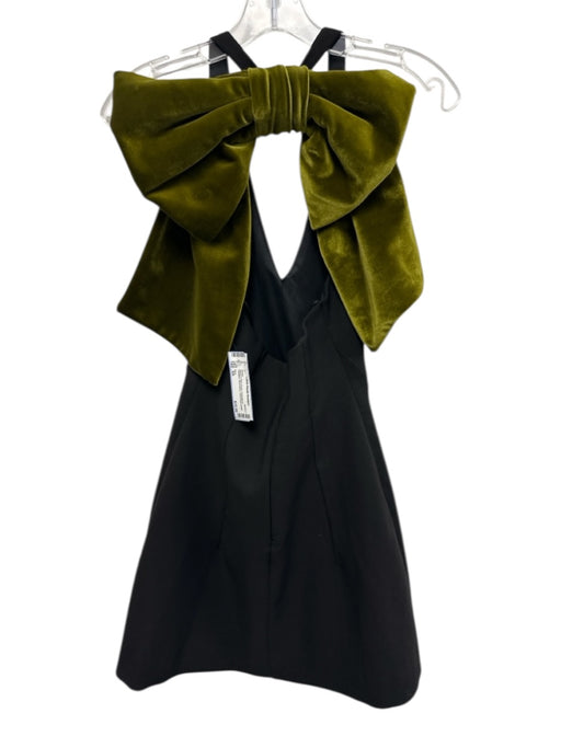 Zara Size XS Black & Olive Green Polyester & Elastane Sleeveless Mini Dress Black & Olive Green / XS