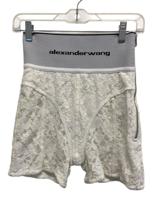 Alexander Wang Size XS White & Black Polyamide & Cotton Elastic Waistband Shorts White & Black / XS