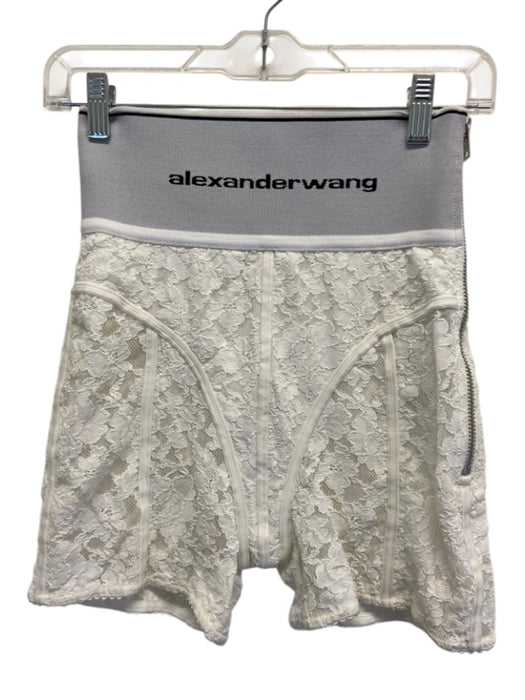 Alexander Wang Size XS White & Black Polyamide & Cotton Elastic Waistband Shorts White & Black / XS
