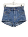 Mugler Size 36 Medium Wash Cotton & Elastane Denim Zip Fly High Rise Shorts Medium Wash / 36