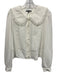 Adrianna Papell Size S White Polyester Sheer Lace Baby collar Long Sleeve Top White / S