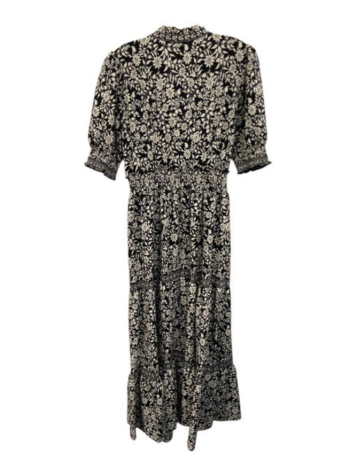 Max Studio Size S White & Black Polyester Blend cinch waist Floral Print Dress White & Black / S