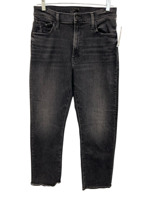 Mother Size 28 Black Cotton Blend Zipper & Button Front Straight Leg Jeans Black / 28