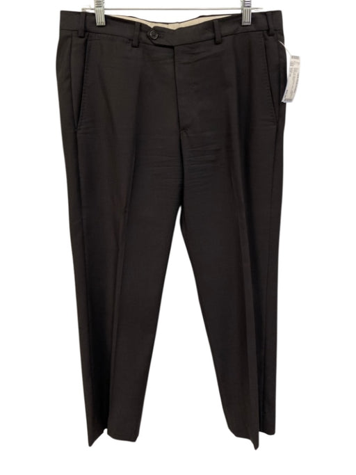 Armani Size Est 34 Brown Wool Blend Solid Dress Men's Pants Brown / Est 34
