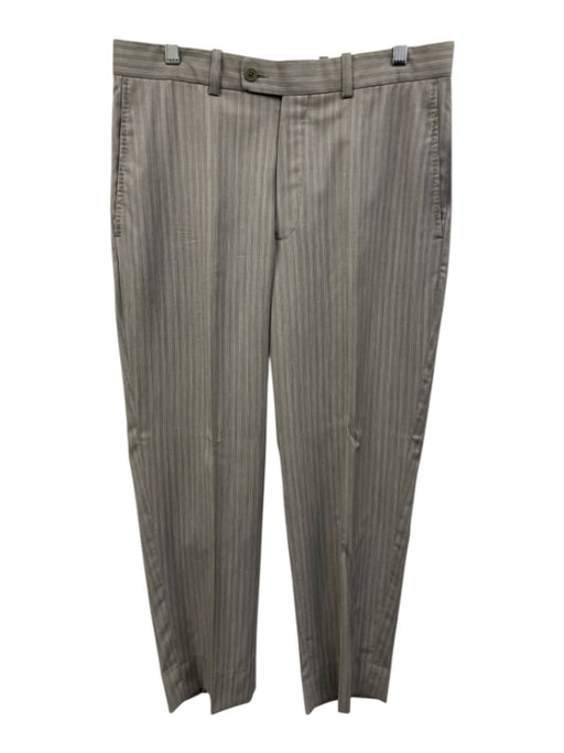 ARI8TO Size 32 Gray Wool Striped Dress Men's Pants Gray / 32