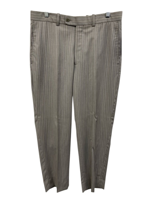 ARI8TO Size 32 Gray Wool Striped Dress Men's Pants Gray / 32