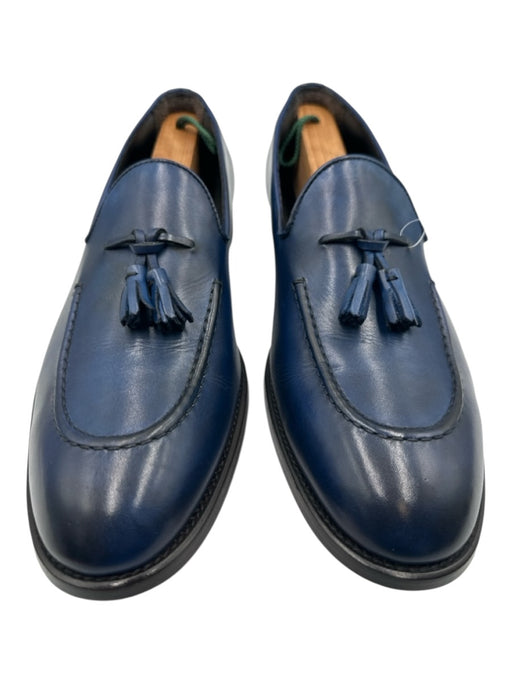 Max Stanco Shoe Size 44 Blue Leather Solid Dress Tassel Men's Shoes Blue / 44