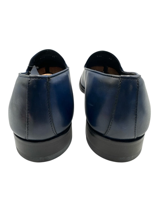 Max Stanco Shoe Size 44 Blue Leather Solid Dress Tassel Men's Shoes Blue / 44