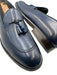 Max Stanco Shoe Size 44 Blue Leather Solid Dress Tassel Men's Shoes Blue / 44