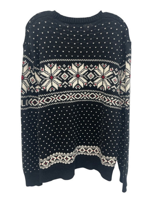 Polo Size L Black, White & Red Cotton All Over Print Men's Sweater Black, White & Red / L