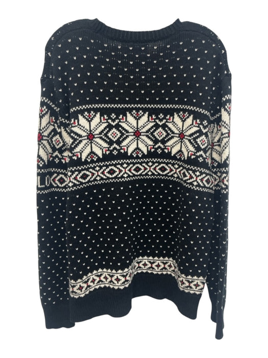 Polo Size L Black, White & Red Cotton All Over Print Men's Sweater Black, White & Red / L