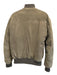 Mandelli Size Est L Beige & Gray Leather Solid Zipper Men's Jacket Beige & Gray / Est L
