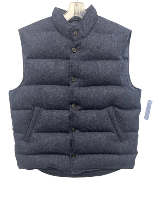 Sid Mashburn Size L Navy Blue Wool Solid Button Men's Vest Navy Blue / L