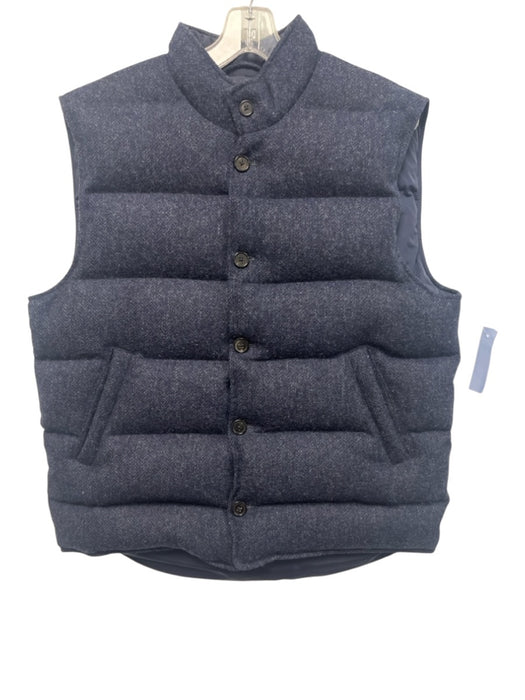 Sid Mashburn Size L Navy Blue Wool Solid Button Men's Vest Navy Blue / L