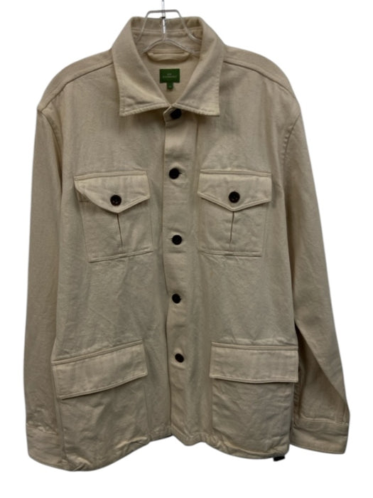 Sid Mashburn Size M Cream Cotton Solid Buttons Men's Jacket Cream / M