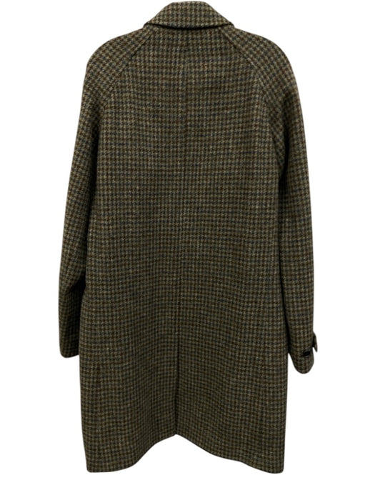 Sid Mashburn Size M Green & Brown Wool Blend Plaid Overcoat Men's Jacket Green & Brown / M