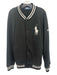 Polo Size L Black Cotton Blend Solid Varsity Men's Jacket Black / L
