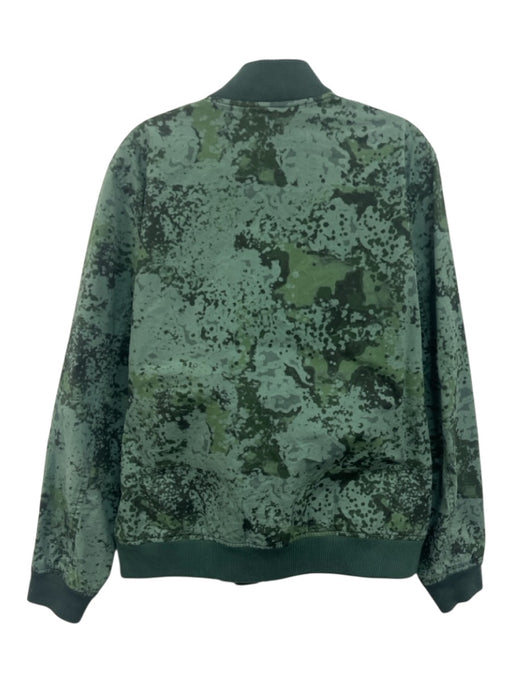 Sid Mashburn Size L Green Cotton Blend Abstract Bomber Zip Up Men's Jacket Green / L