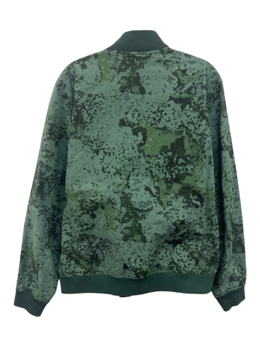 Sid Mashburn Size L Green Cotton Blend Abstract Bomber Zip Up Men's Jacket Green / L