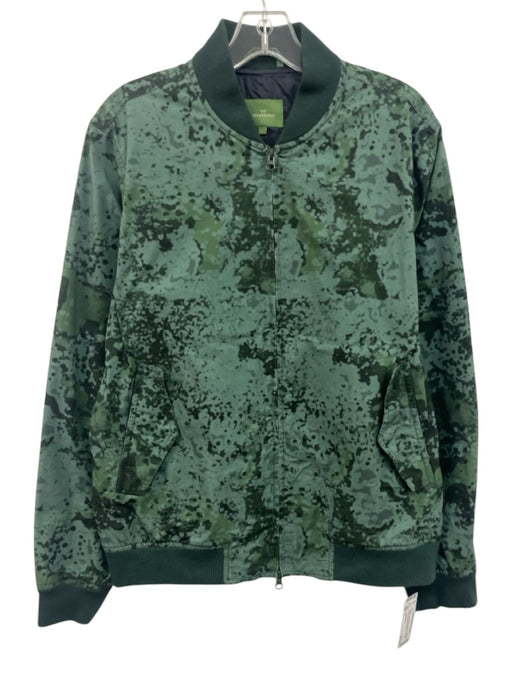Sid Mashburn Size L Green Cotton Blend Abstract Bomber Zip Up Men's Jacket Green / L
