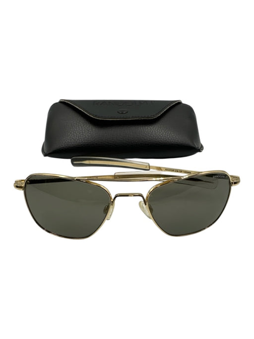 Randolph Like New Gold Metal Aviator Men's Sunglasses Gold