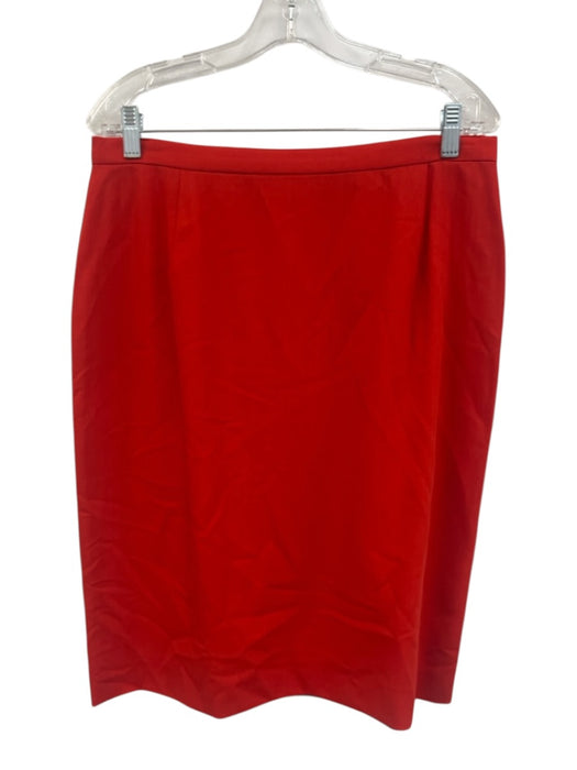 Carolina Herrera Size 16 Orange Wool Blend Collar Buttons Knee length Skirt Set Orange / 16