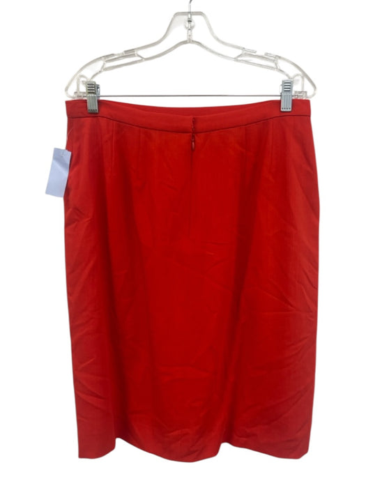 Carolina Herrera Size 16 Orange Wool Blend Collar Buttons Knee length Skirt Set Orange / 16