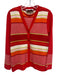 St. John Sport Red, Orange, Multi Wool & Rayon Sleeveless Stripe Jacket Set Red, Orange, Multi / M