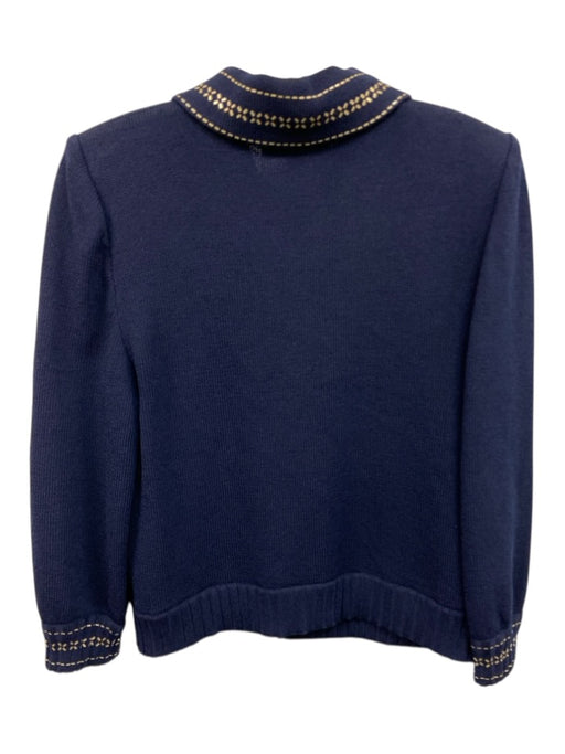 St. John Collection Size 14 Navy blue & gold Wool & Rayon Paillettes Knit Jacket Navy blue & gold / 14