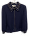 St. John Collection Size 14 Navy blue & gold Wool & Rayon Paillettes Knit Jacket Navy blue & gold / 14