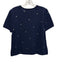 St. John Size M Navy blue & gold Wool & Rayon Short Sleeve Paillettes Top Navy blue & gold / M