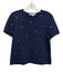 St. John Size M Navy blue & gold Wool & Rayon Short Sleeve Paillettes Top Navy blue & gold / M