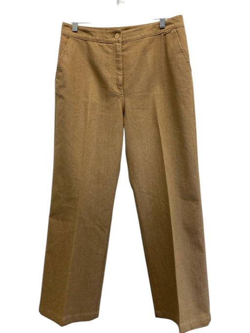 St. John Sport Size 10 Light Brown Cotton & Elastane Zip Fly High Rise Pants Light Brown / 10
