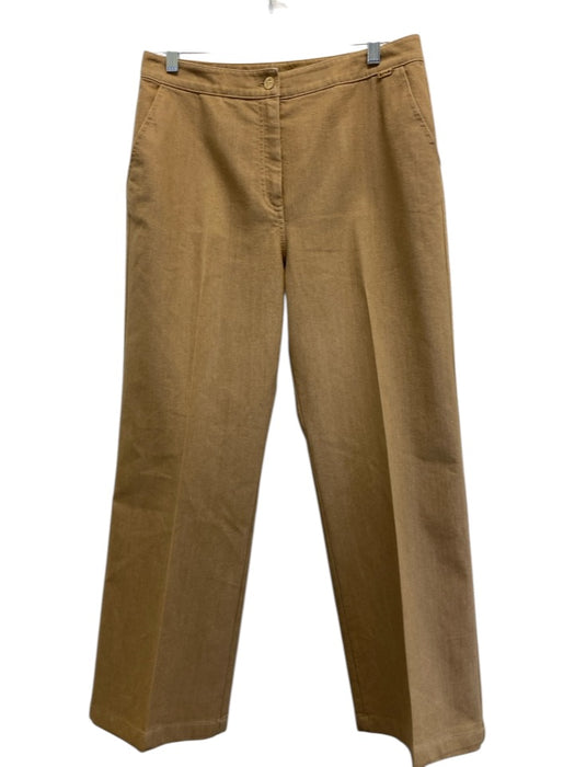 St. John Sport Size 10 Light Brown Cotton & Elastane Zip Fly High Rise Pants Light Brown / 10