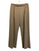 Carolina Herrera Size 14 Khaki Beige Back Zip Button Detail Wide Leg Pants Khaki Beige / 14