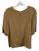 Carolina Herrera Size 16 Light Brown Silk & Lycra Short Sleeve Round Neck Top Light Brown / 16