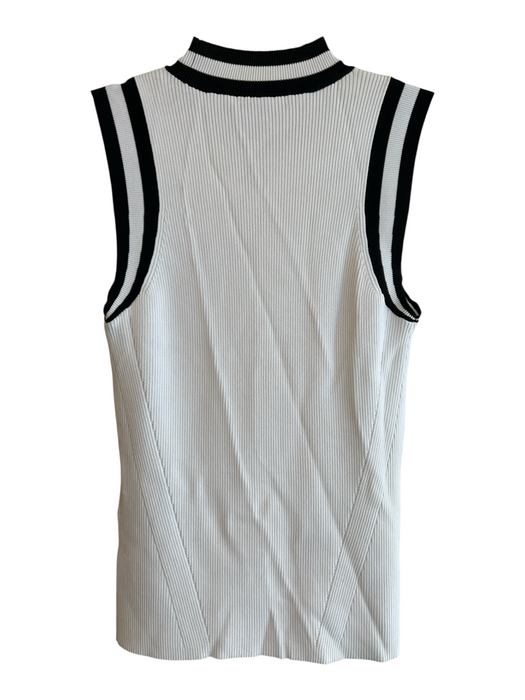 Rag & Bone Size XXS White & Black Viscose Blend Sleeveless Ribbed Top White & Black / XXS