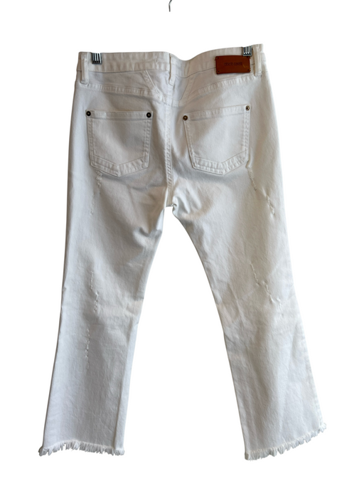 Roberto Cavalli Size 42 White Cotton Blend Zip Fly 5 Pocket Mid Rise Jeans White / 42