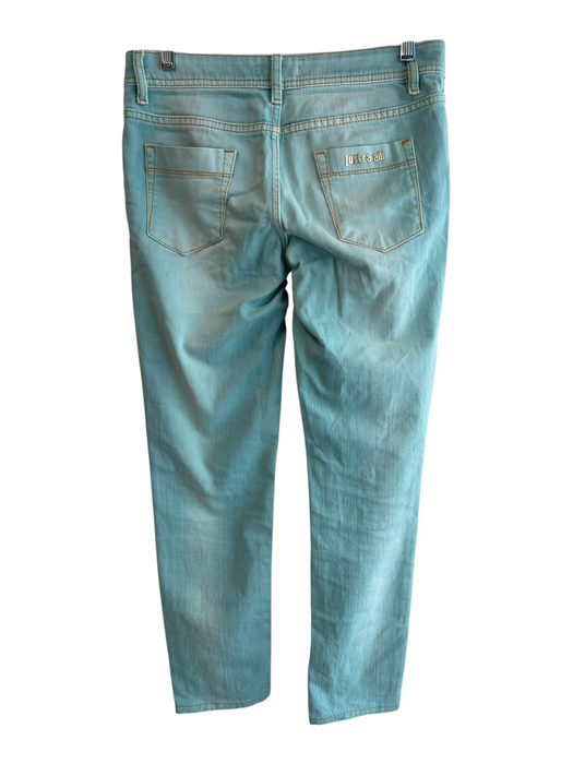 Just Cavalli Size 27 Mint Green Cotton Blend Mid Rise Zip Fly 5 Pocket Jeans Mint Green / 27