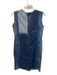 Desigual Size 36 Blue & Red Cotton Blend Sleeveless Patchwork Back Zip Dress Blue & Red / 36