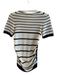 Emporio Armani Size 42 Black & White Polyamide Round Neck Short Sleeve Top Black & White / 42