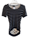 Emporio Armani Size 42 Black & White Polyamide Round Neck Short Sleeve Top Black & White / 42