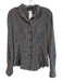 Emporio Armani Size 40 Black & White Silk Button Down Long Sleeve Polka dot Top Black & White / 40