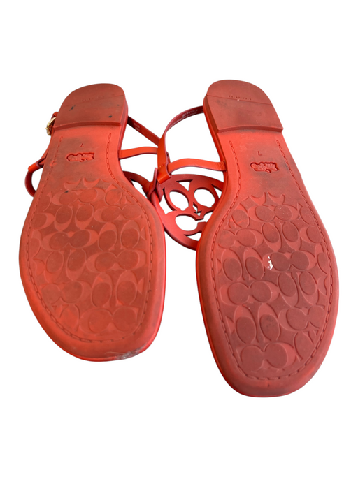 Coach Shoe Size 7 Red Manmade Material Slingbacks Buckle Logo Thong Shoes Red / 7