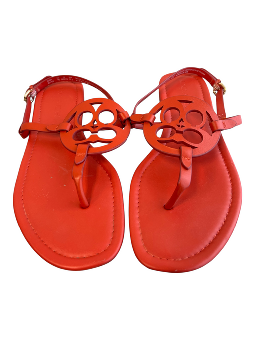 Coach Shoe Size 7 Red Manmade Material Slingbacks Buckle Logo Thong Shoes Red / 7