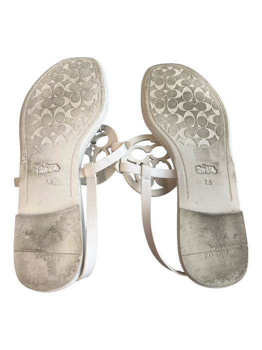 Coach Shoe Size 7.5 White Manmade Material Slingbacks Buckle Logo Thong Shoes White / 7.5