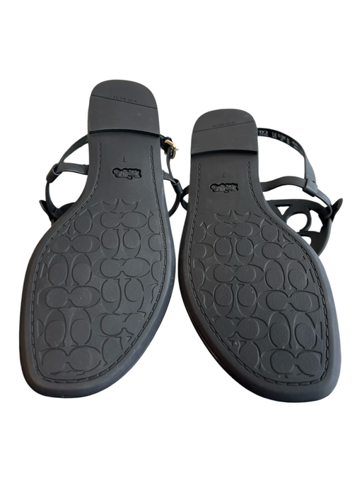 Coach Shoe Size 7 Black Manmade Material Slingbacks Buckle Logo Thong Shoes Black / 7